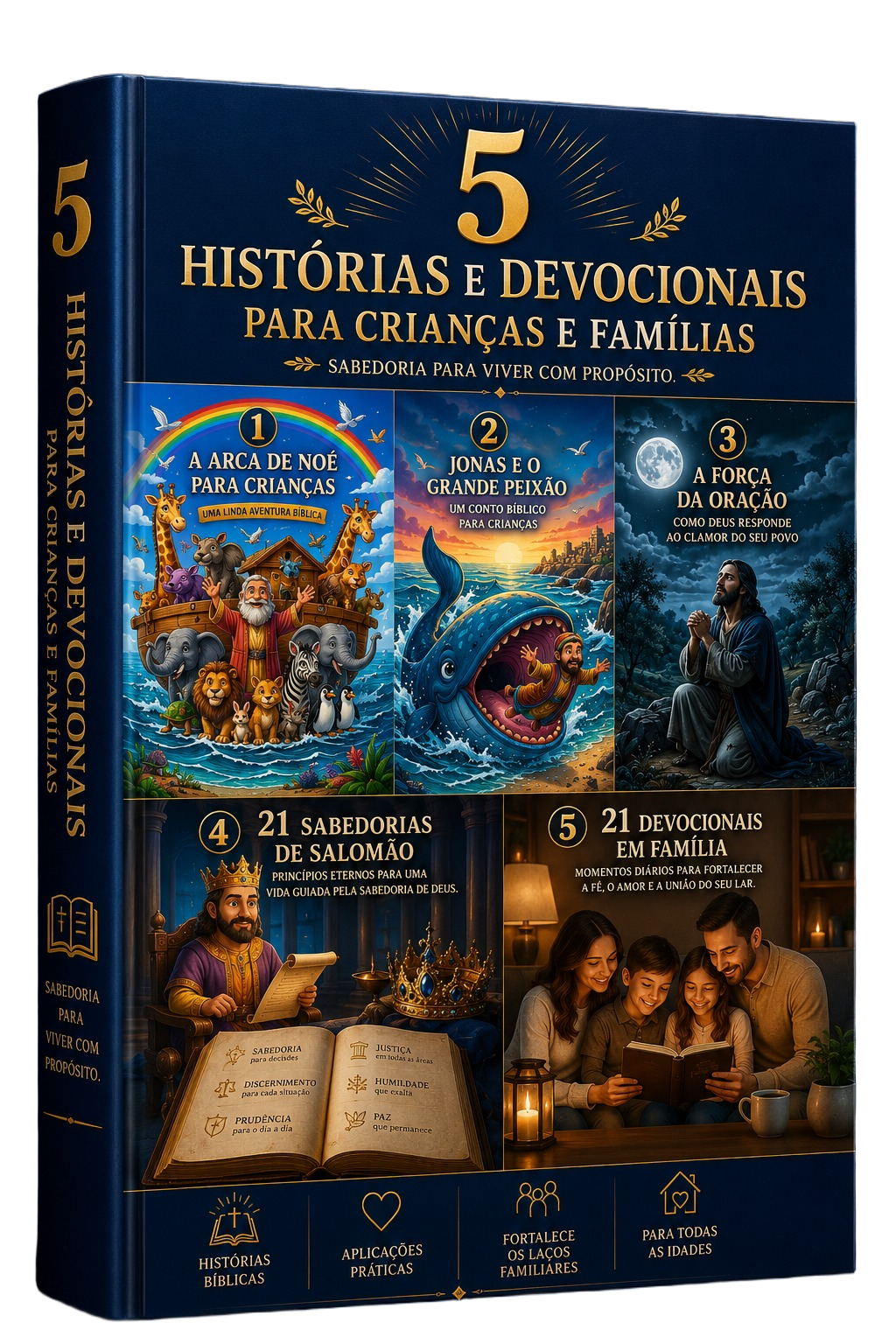 Kit Trono da Sabedoria — 5 Histórias e Devocionais para Crianças e Famílias